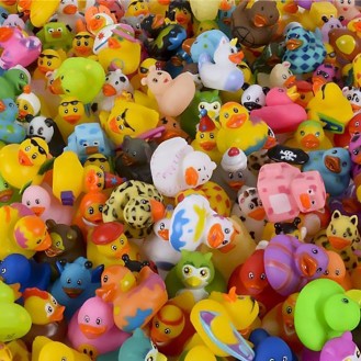 Assortment Rubber Duck Toy Duckies for Kids, Bath Birthday Gifts Baby Showers Classroom Incentives, Summer Beach and Pool Activity, 2" Inches (800-Pack)