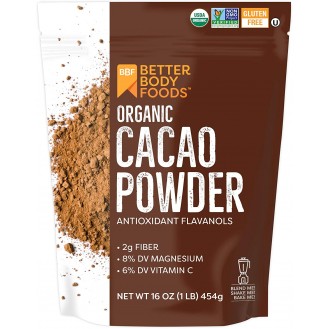 BetterBody Foods Organic Cacao Powder, Non-GMO, Gluten-Free Superfood ( .), Cocoa 16 Ounce