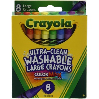 Crayola 5555 Kid's First Large Washable Crayons 8 Count