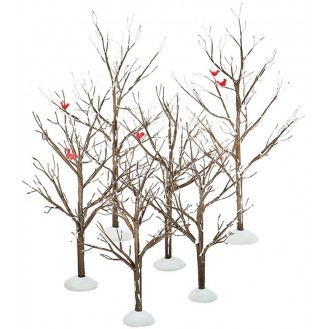Department 56 Village Bare Branch Trees Accessory Figurine (Set of 6)