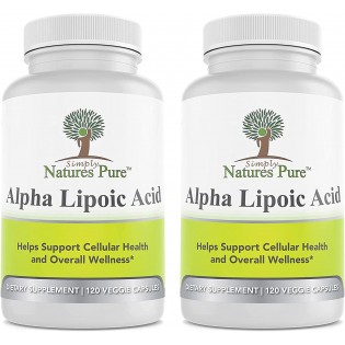 Simply Nature's Pure Alpha Lipoic Acid 600mg 240 Veggie Capsules RLA R-LA R-Lipoic S-Lipoic, ALA, Non-GMO Thioctic Acid 8 Month Supply
